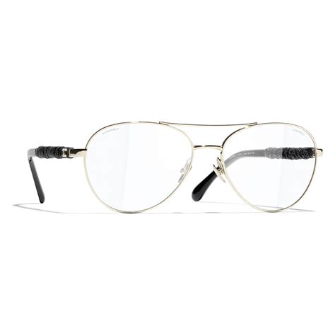 chanel sunglasses 4127|Pilot Blue Light Glasses Metal & Calfskin Light Gold .